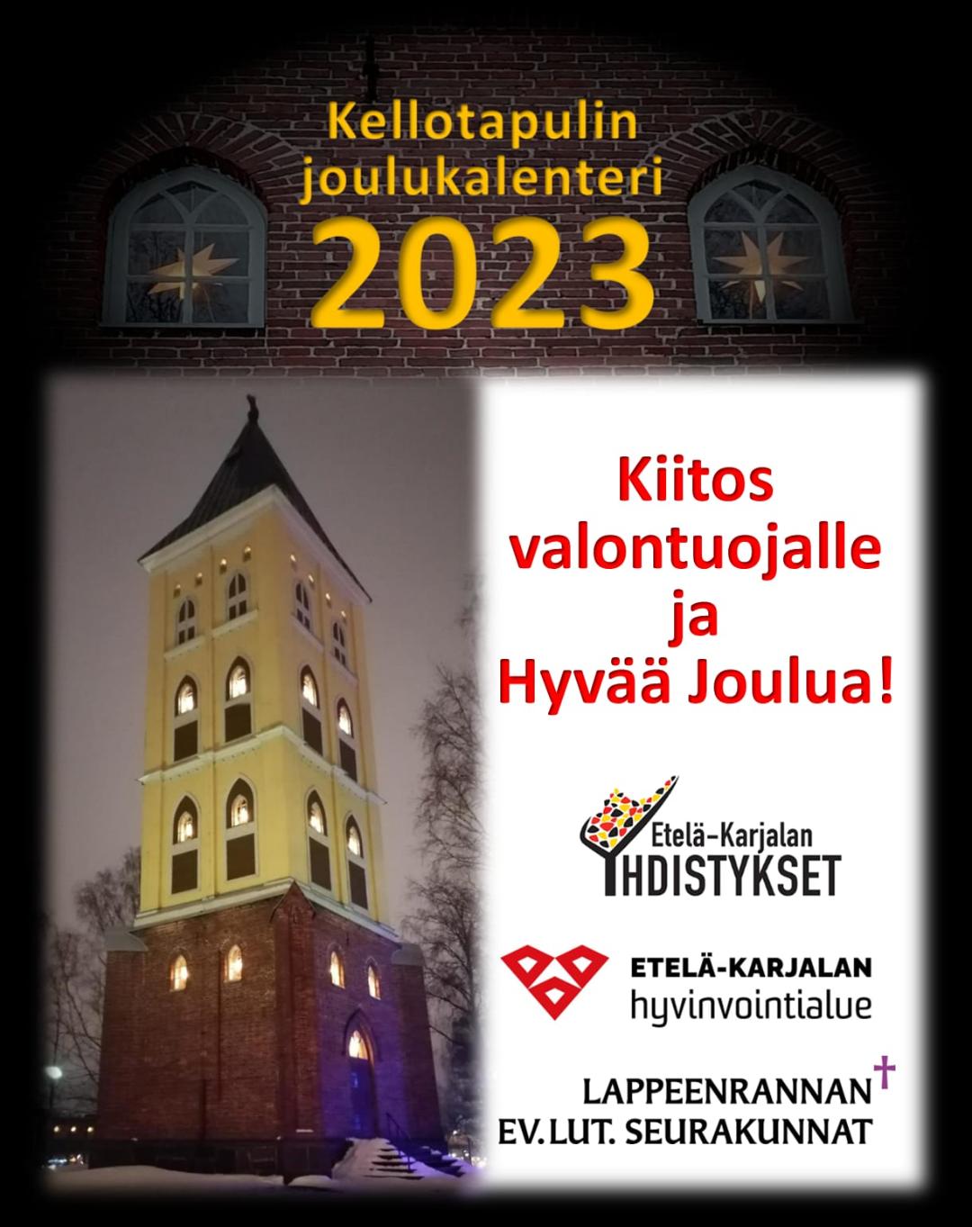 Kiitos valontuojalle ja Hyvää Joulua!