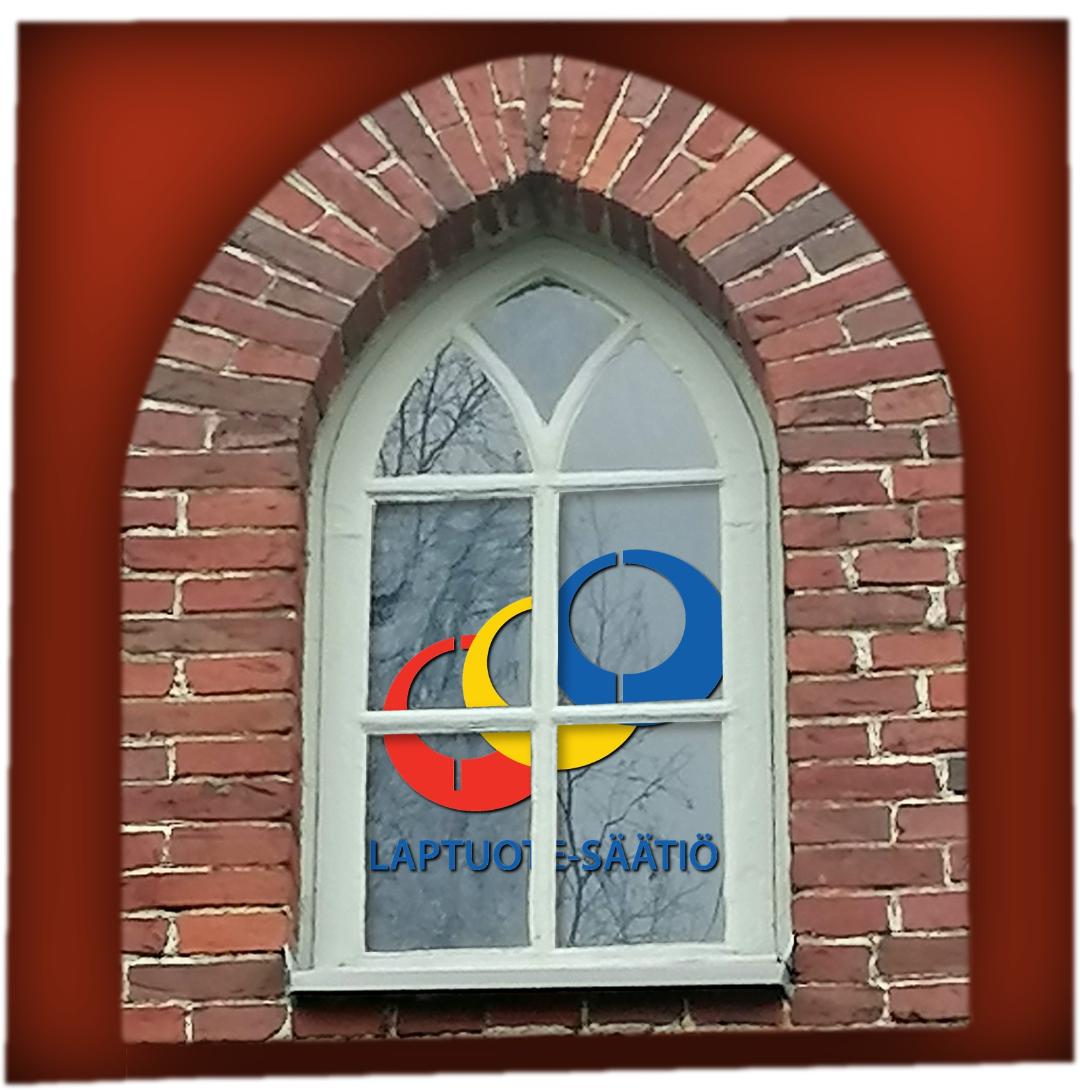 Luukku jossa Laptuotteen logo