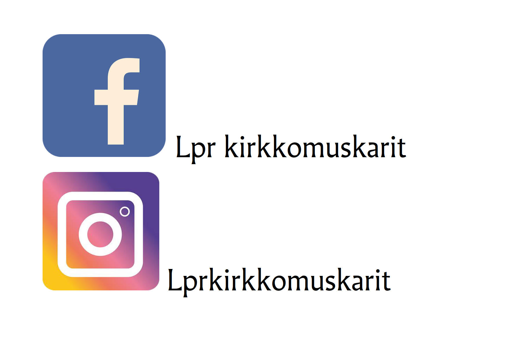 Facebook ja instagram lokog, lprkirkkomuskarit