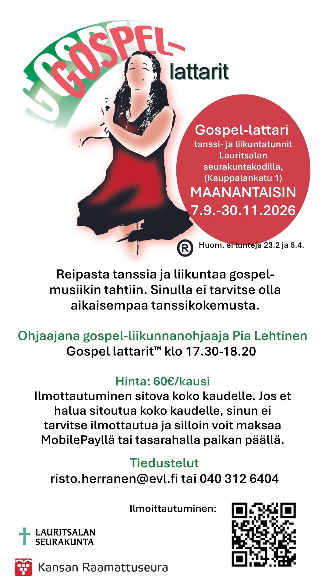 Gospel-lattareiden tiedot.