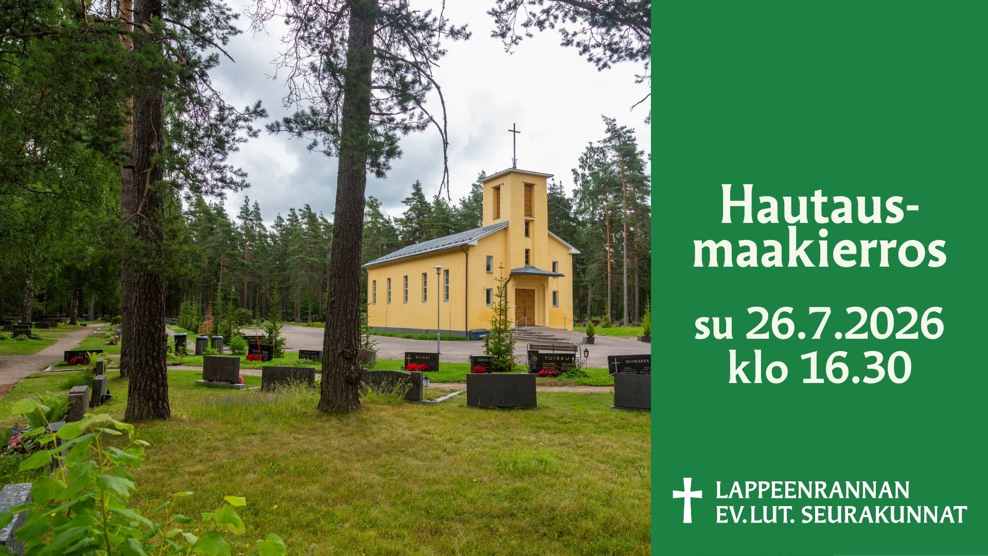 Hautausmaakävely Lepolan hautausmaalla 26.7.2026 klo 16:30