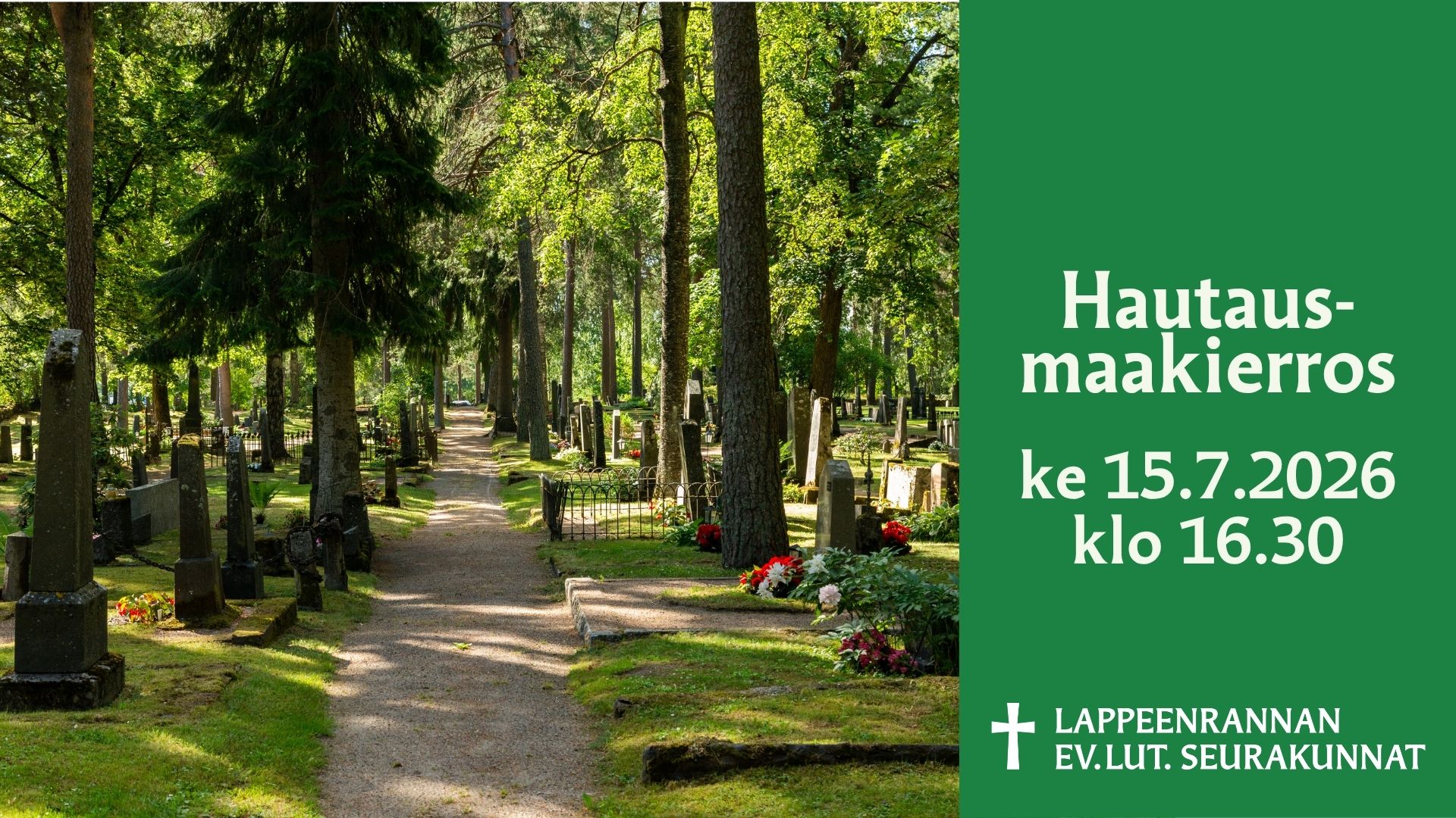 Hautausmaakierros Vanhalla hautausmaalla 15.7.2026 klo 16:30