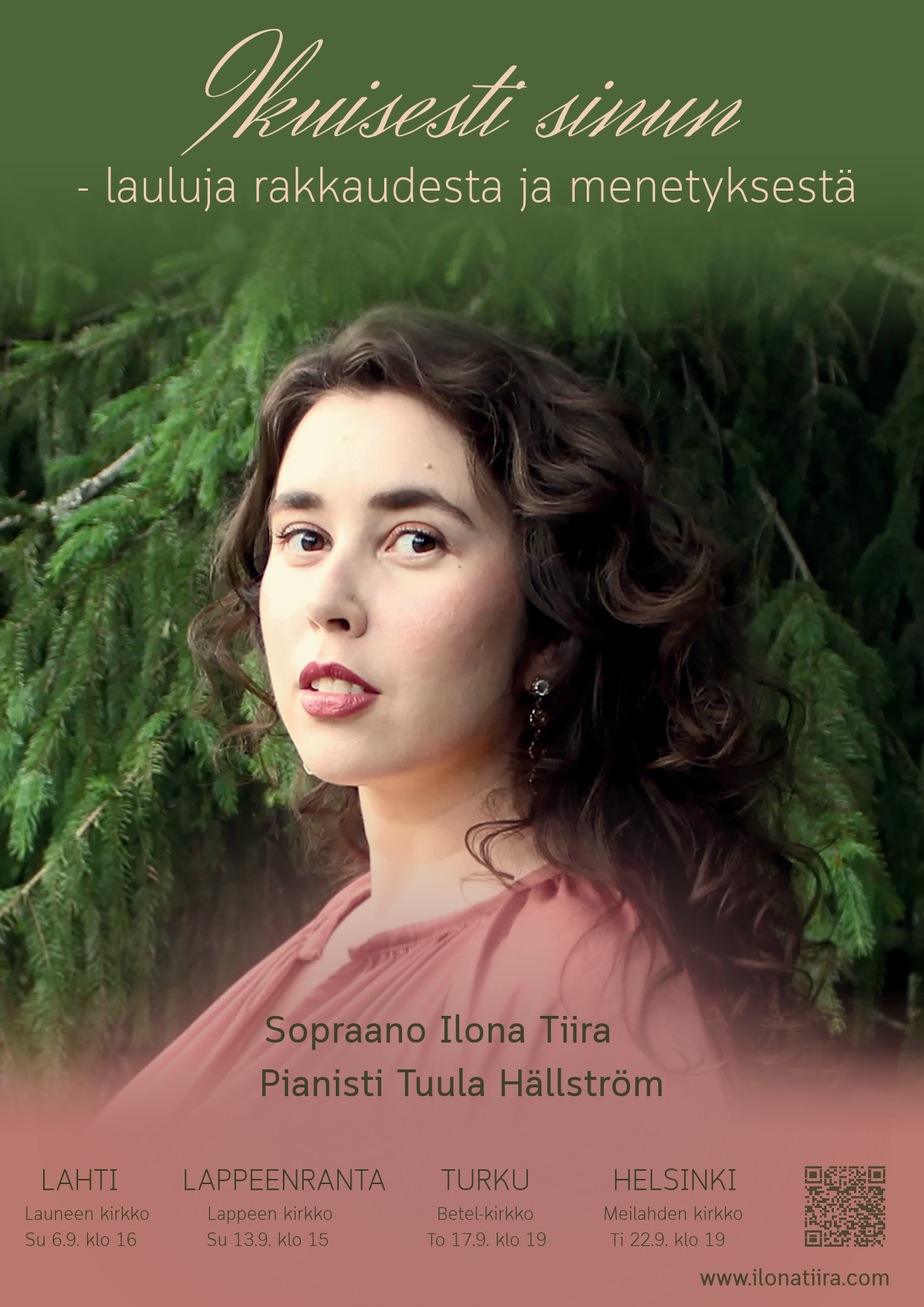 Ilona Tiiran kasvokuva sekä tietoja konsertista