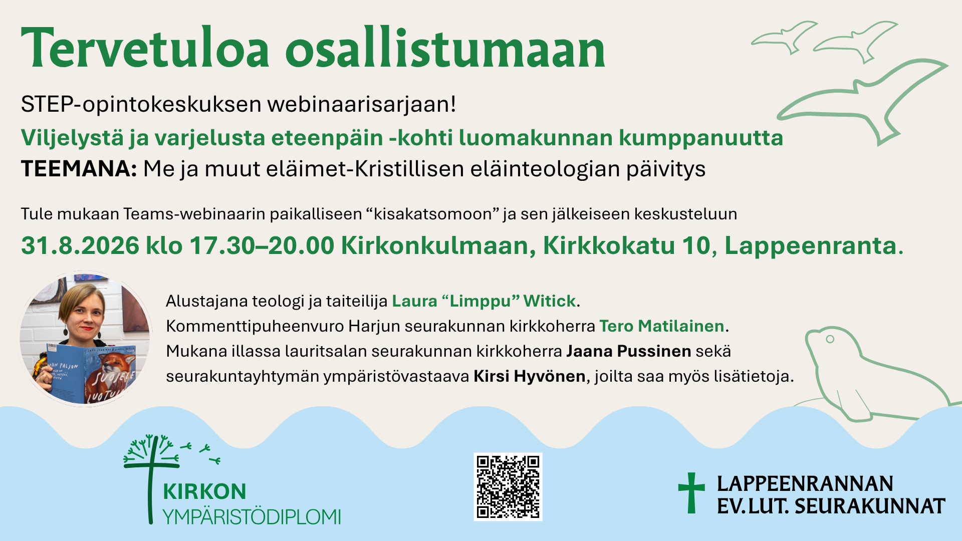 Kohti luomakunnan kumppanuutta 31.8.2026 klo 17:30-20:00