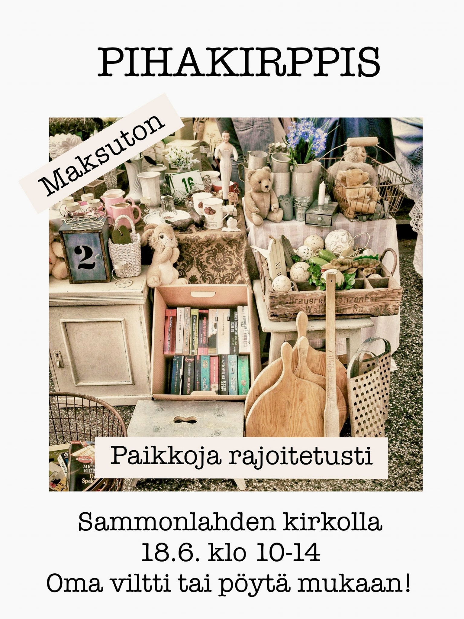 Pihakirppis Sammonlahden kirkon viheralueella 18.6.2022 klo 10-14.