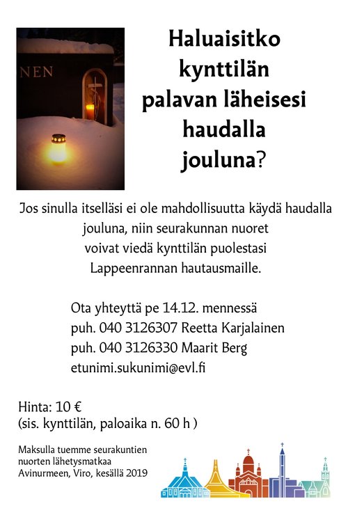 Kynttilän sytytyspalvelu hautausmaille Kynttilän sytytyspalvelu hautausmaille