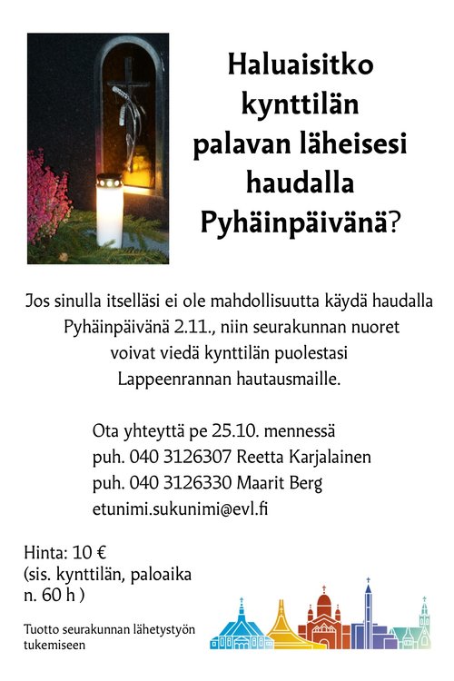 Kynttilän sytytyspalvelu hautausmaille Kynttilän sytytyspalvelu hautausmaille