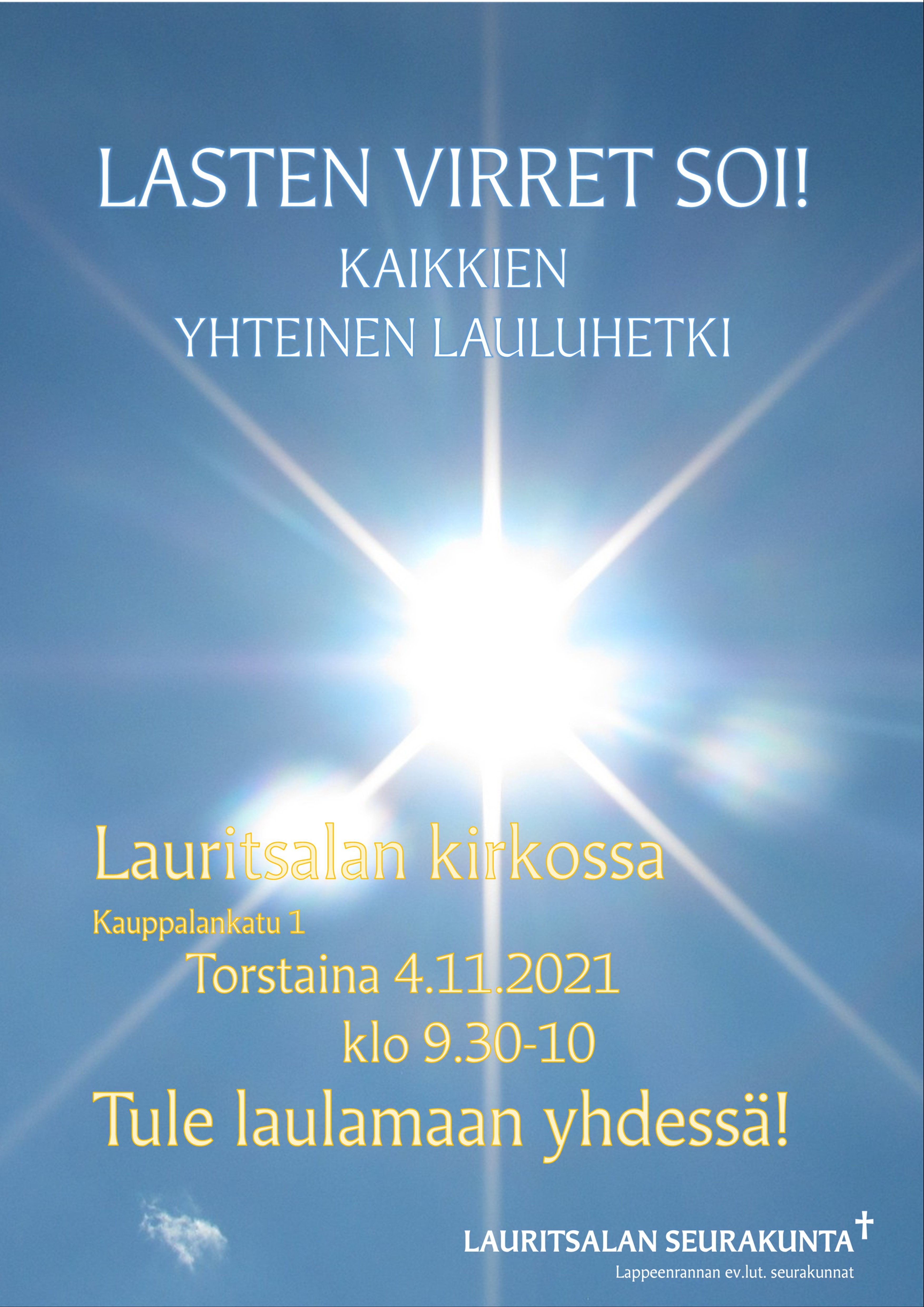 Lasten virret soi! Lasten virret soi-juliste, Lauritsalan srk