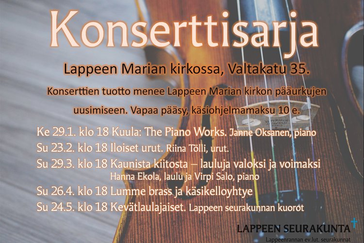 Kaunista kiitosta - lauluja valoksi ja voimaksi -konsertti Kaunista kiitosta - lauluja valoksi ja voimaksi -konsertti