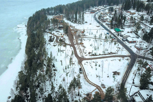 Avaa kuva isommaksi Ilmakuva Kaislarannan tonteista.