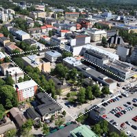 Lappeenrannan kaupunki, raatihuoneen korttelin ilmakuva