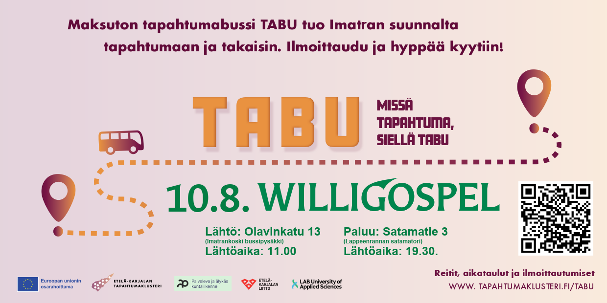 Tabu-tapahtumabussilla WilliGospeliin!