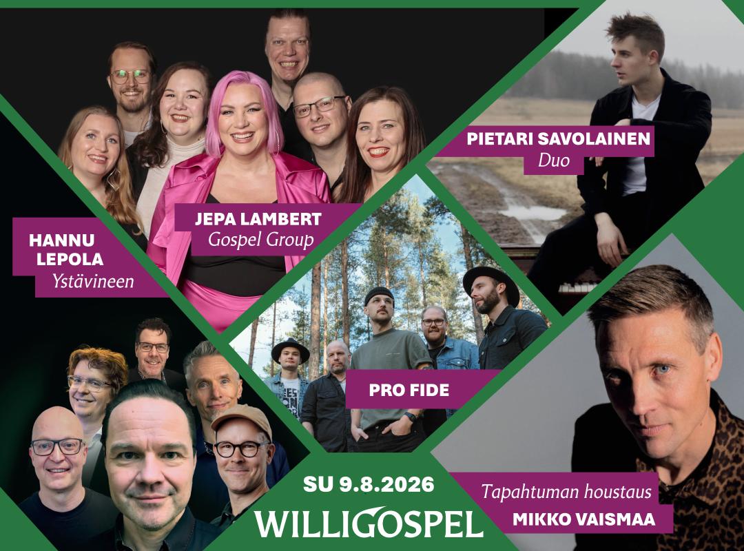 WilliGospel esiintyjät  ja tapahtuman päivämäärä